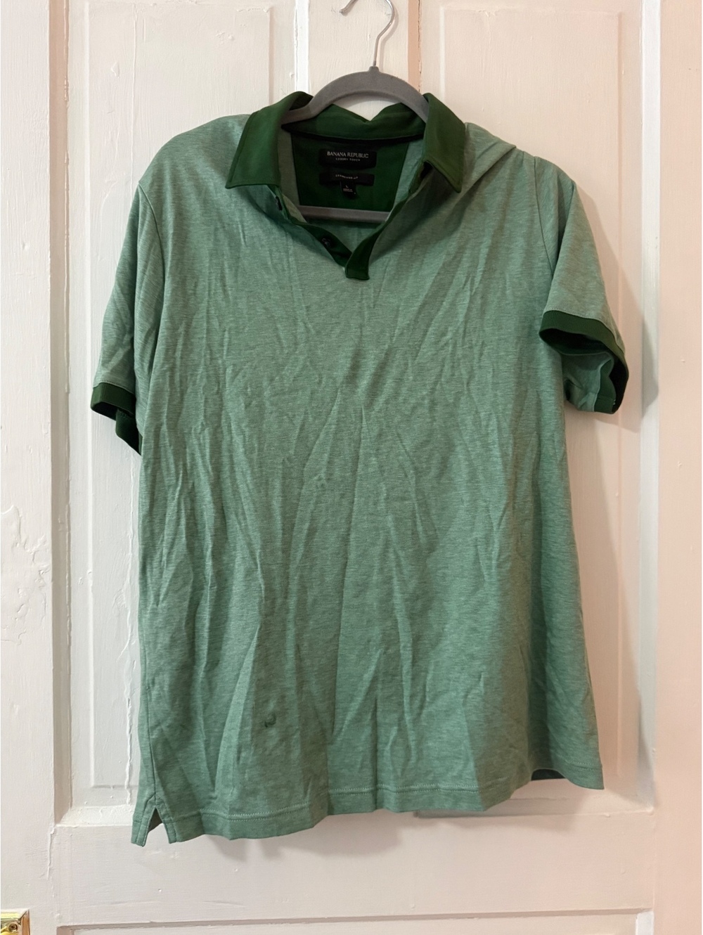 Banana Republic Luxury Touch Green Polo Shirt Standard Fit Size L